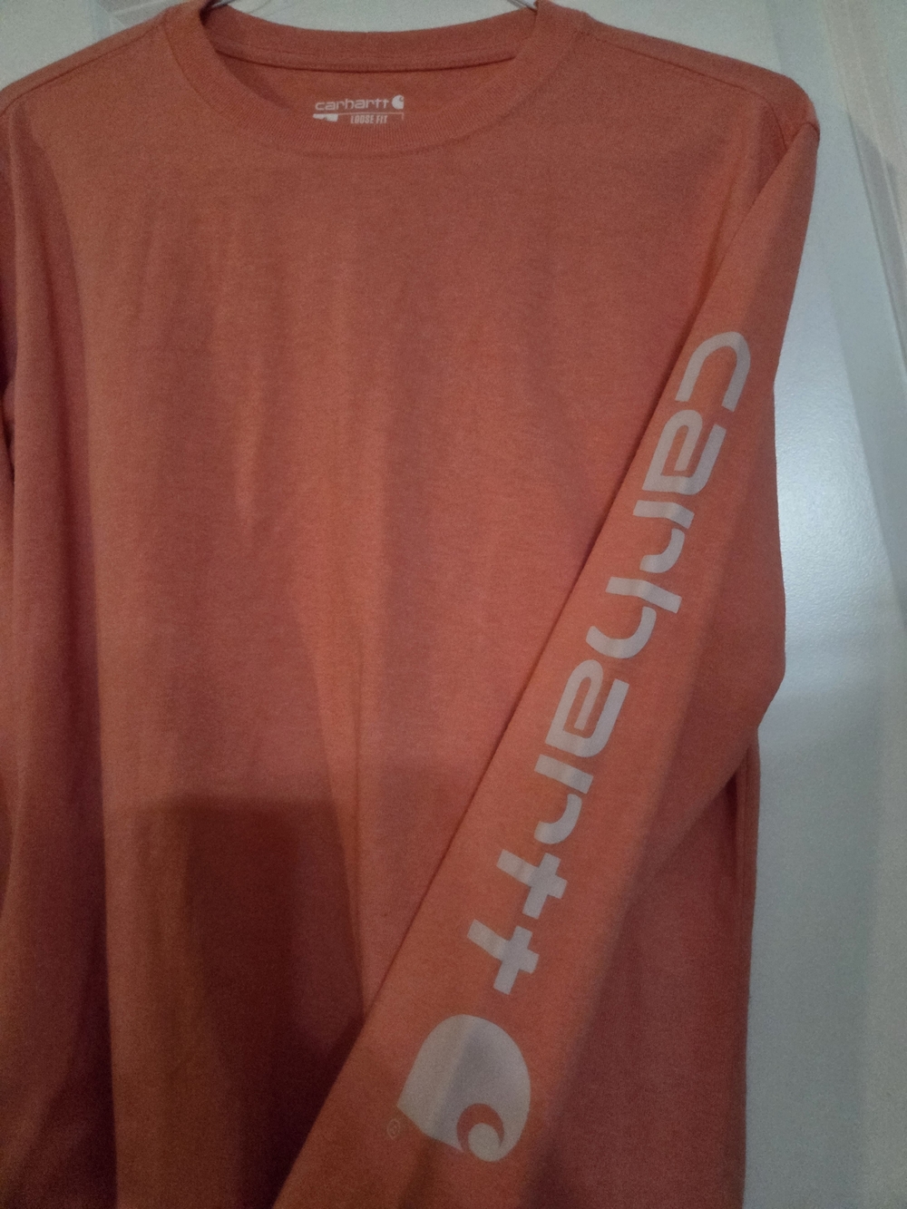 Carhartt Coral Crewneck Long Sleeve Logo Tee